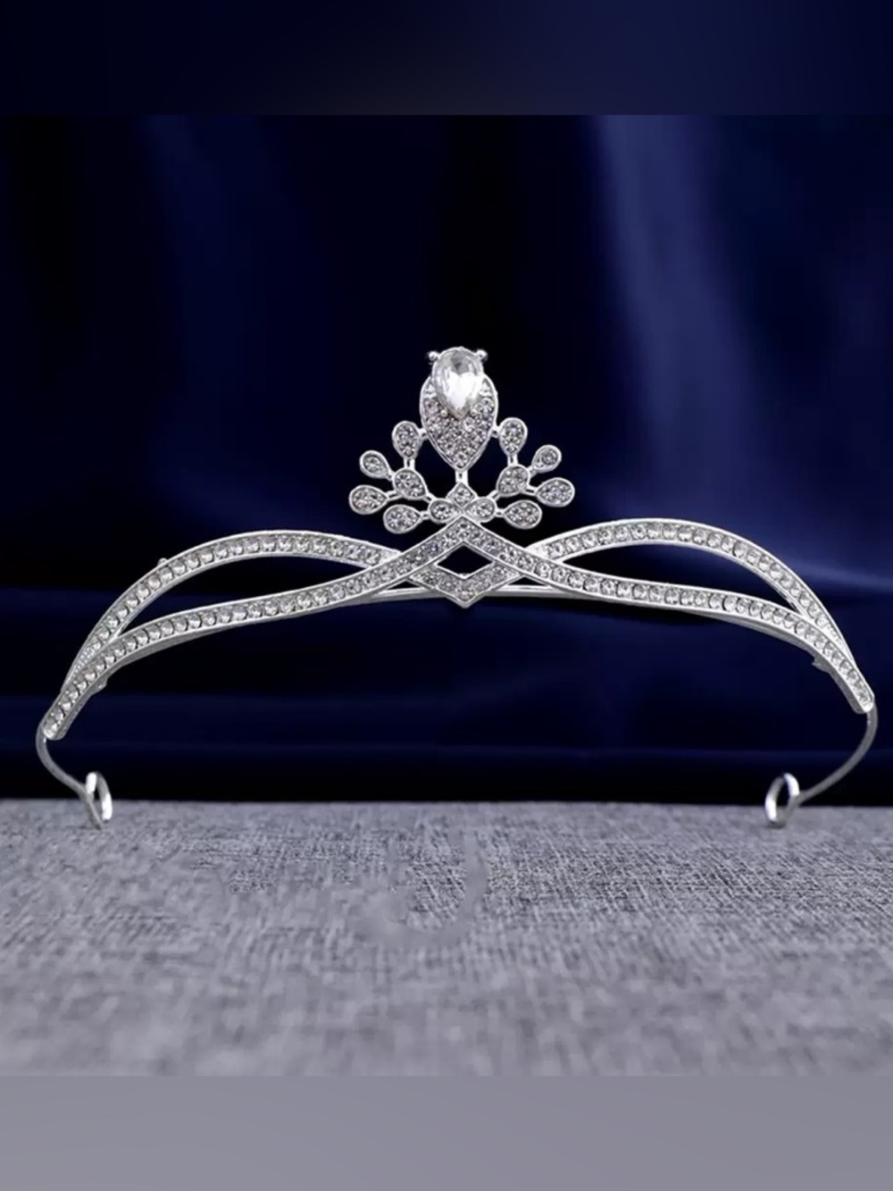 Silver Crystal Bridal Tiara - Elegant Hair Accessory